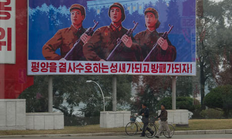A street scene in Pyongyang. Photograph: Dan Chung/Guardian